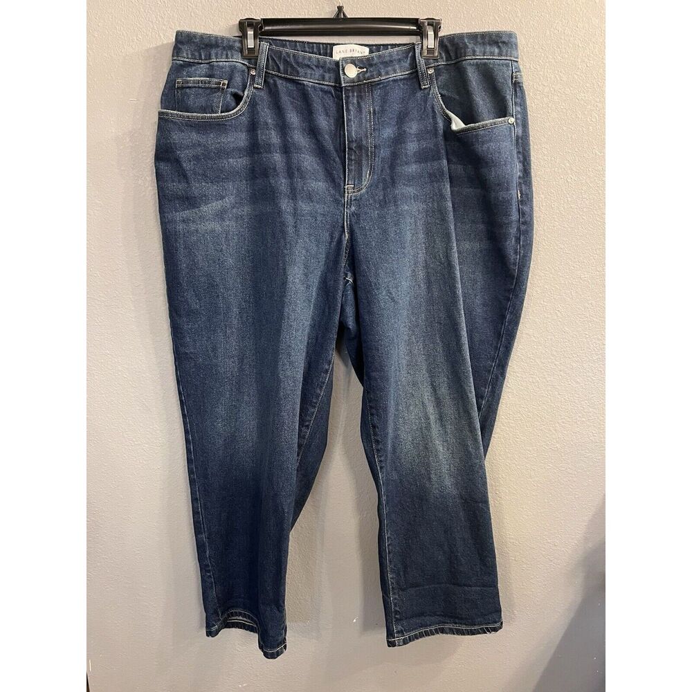 Lane Bryant Jeans Women's 18 Blue Mid-Rise Boyfriend Capri Denim 23.5" Inseam